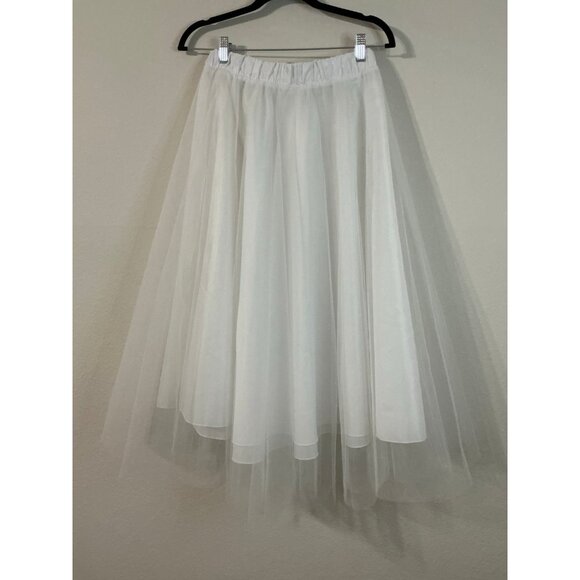Imperial High waist elastic Tulle Mesh Midi Pleated Tutu Skirt Size Small - Picture 3 of 13